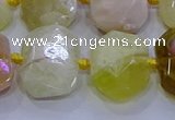 CNG5812 15.5 inches 10*14mm - 12*16mm faceted freeform yellow opal beads