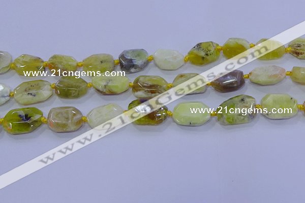 CNG5813 15.5 inches 10*14mm - 12*16mm faceted freeform yellow opal beads