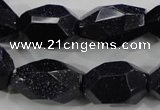 CNG582 15.5 inches 13*22mm faceted nuggets blue goldstone beads