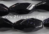 CNG583 15.5 inches 14*33mm faceted nuggets blue goldstone beads