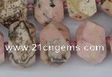 CNG5835 15.5 inches 12*16mm - 15*20mm faceted nuggets rhodochrosite beads