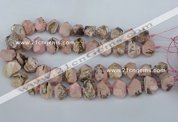 CNG5835 15.5 inches 12*16mm - 15*20mm faceted nuggets rhodochrosite beads