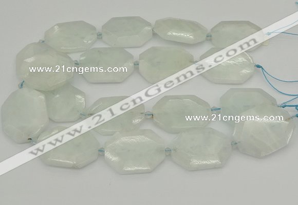 CNG5838 15.5 inches 20*30mm - 35*45mm faceted freeform aquamarine beads