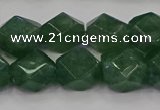 CNG5843 15.5 inches 14*15mm faceted nuggets green strawberry quartz beads