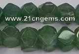 CNG5844 10*14mm - 12*16mm faceted nuggets green strawberry quartz beads