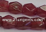 CNG5846 15.5 inches 14*15mm faceted nuggets strawberry quartz beads