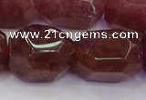 CNG5847 16*22mm - 18*25mm faceted nuggets strawberry quartz beads