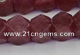 CNG5848 15.5 inches 14*15mm faceted nuggets strawberry quartz beads