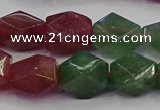 CNG5851 14*15mm faceted nuggets mixed strawberry quartz beads
