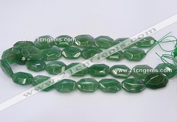 CNG5855 15*20mm - 20*25mm faceted freeform green strawberry quartz beads