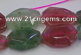 CNG5857 15*20mm - 20*25mm faceted freeform mixed strawberry quartz beads