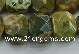 CNG5876 15.5 inches 8*12mm - 12*16mm faceted freeform rhyolite beads