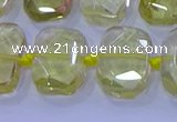 CNG5882 15.5 inches 10*14mm - 12*16mm faceted freeform lemon quartz beads