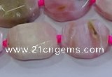 CNG5884 15.5 inches 10*14mm - 12*16mm faceted freeform pink opal beads