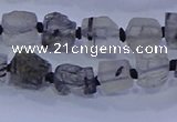 CNG5905 4*6mm - 6*10mm nuggets rough black rutilated quartz beads