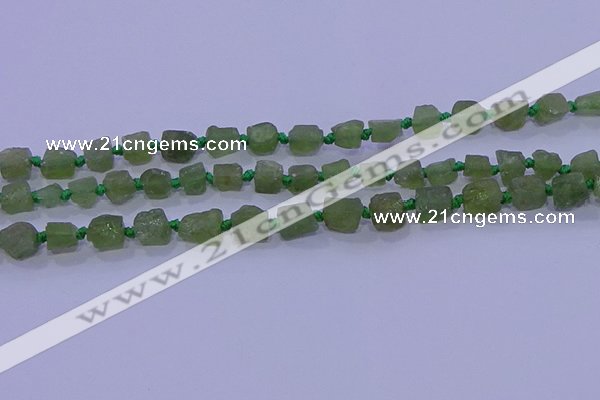 CNG5909 15.5 inches 4*6mm - 6*10mm nuggets rough green apatite beads