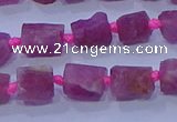 CNG5912 15.5 inches 4*6mm - 6*10mm nuggets rough pink tourmaline beads