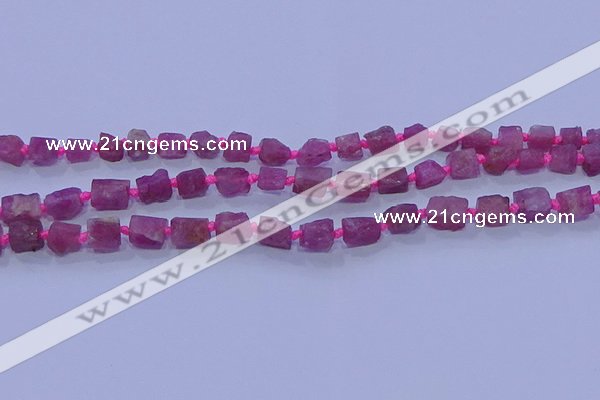 CNG5912 15.5 inches 4*6mm - 6*10mm nuggets rough pink tourmaline beads