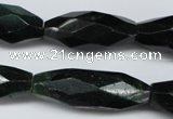 CNG593 13*30mm - 14*35mm faceted rice African prase jasper nugget beads