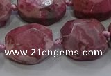 CNG5934 10*14mm - 12*16mm faceted freeform rhodochrosite beads