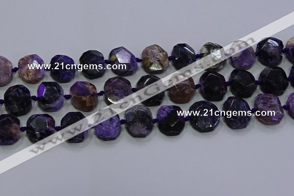 CNG5944 10*14mm - 12*16mm faceted freeform charoite beads