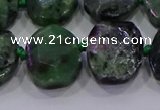 CNG5947 10*14mm - 12*16mm faceted freeform ruby zoisite beads