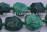 CNG5953 15.5 inches 10*12mm - 10*14mm faceted freeform malachite beads