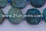 CNG5958 10*14mm - 12*16mm faceted freeform chrysocolla & turquoise beads