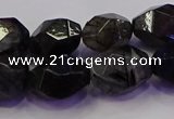 CNG5962 10*14mm - 12*16mm faceted nuggets black rutilated quartz beads