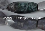 CNG600 13*28mm - 14*34mm faceted rice Indian agate nugget beads