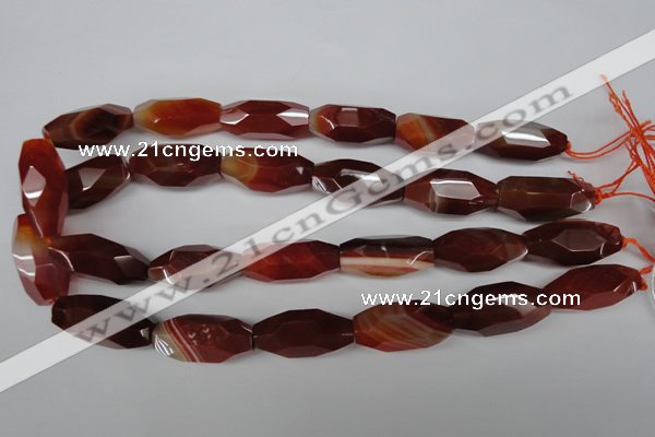 CNG601 12*28mm - 14*32mm faceted rice red agate nugget beads