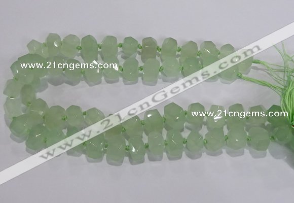 CNG6017 15.5 inches 10*14mm - 12*16mm faceted nuggets white jade beads