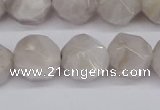 CNG6021 15.5 inches 12mm faceted nuggets grey crazy agate beads