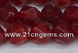 CNG6024 15.5 inches 12mm faceted nuggets red agate beads