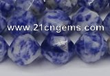 CNG6031 15.5 inches 12mm faceted nuggets blue spot stone beads