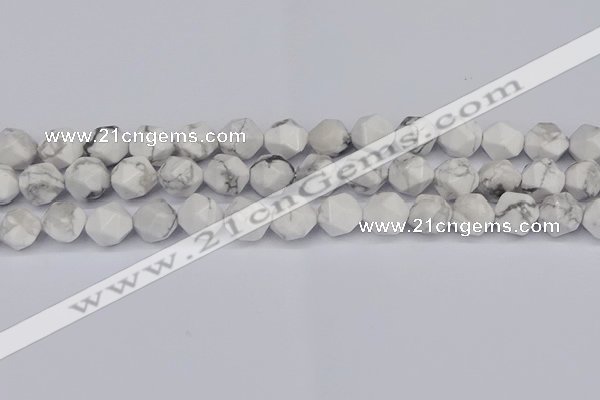 CNG6033 15.5 inches 12mm faceted nuggets white howlite beads