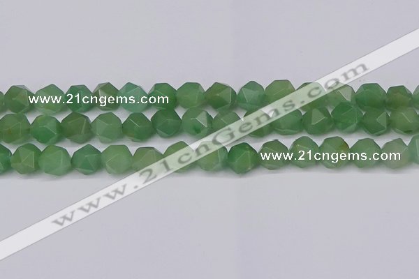 CNG6034 15.5 inches 12mm faceted nuggets green aventurine beads