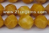 CNG6045 15.5 inches 12mm faceted nuggets yellow jade beads