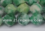 CNG6046 15.5 inches 12mm faceted nuggets Qinghai jade beads