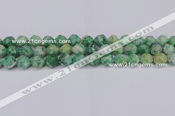 CNG6046 15.5 inches 12mm faceted nuggets Qinghai jade beads