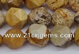 CNG6050 15.5 inches 12mm faceted nuggets picture jasper beads