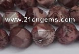 CNG6051 15.5 inches 12mm faceted nuggets red artistic jasper beads