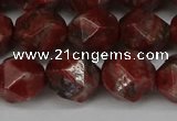 CNG6052 15.5 inches 12mm faceted nuggets brecciated jasper beads