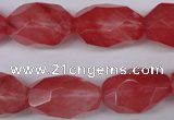 CNG608 12*20mm – 14*24mm faceted nuggets cherry quartz beads