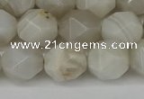 CNG6080 15.5 inches 8mm faceted nuggets grey agate beads