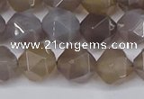 CNG6081 15.5 inches 8mm faceted nuggets grey agate beads