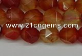 CNG6087 15.5 inches 8mm faceted nuggets red agate beads