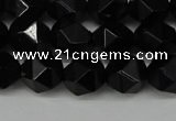 CNG6089 15.5 inches 8mm faceted nuggets black agate beads