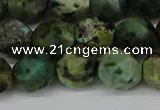 CNG6110 15.5 inches 8mm faceted nuggets African turquoise beads