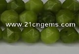 CNG6114 15.5 inches 8mm faceted nuggets lemon jade beads